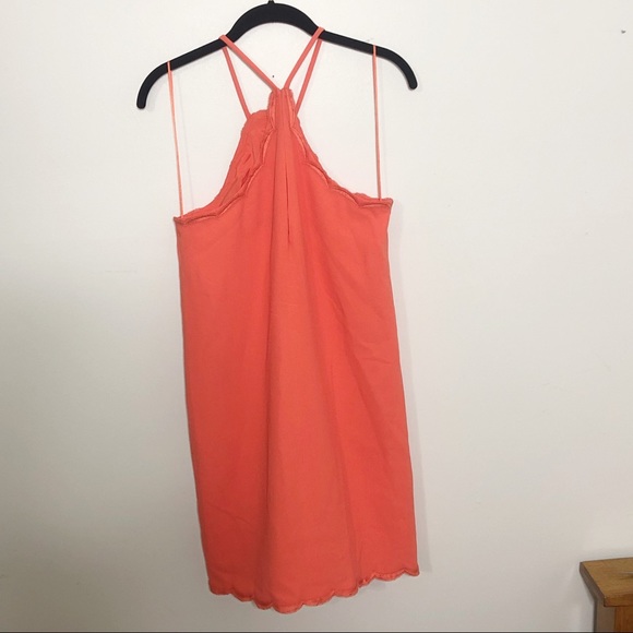 NWOT Trina Turk coral dress with Scalloped hem - Picture 1 of 7
